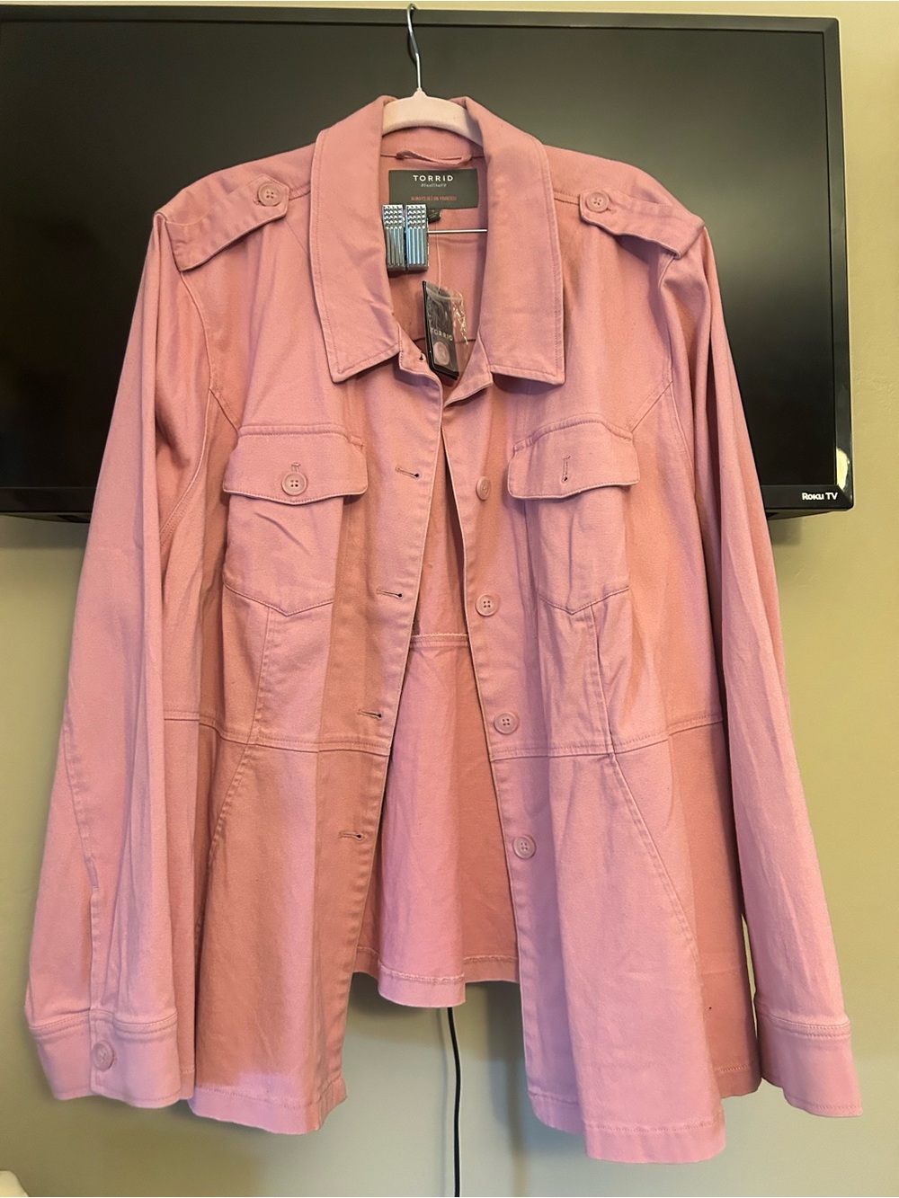 torrid Dusty Pink Utility Jacket with Epaulets